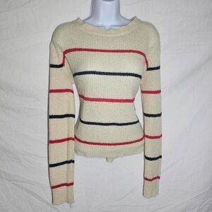 Vintage 90s 80s indie cream striped sweater